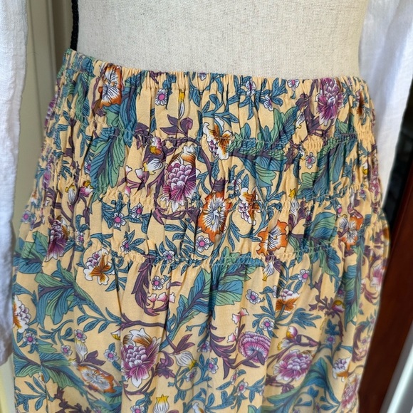 Flowy High-Waisted Floral Boho Maxi Skirt, Size S - Picture 9 of 9